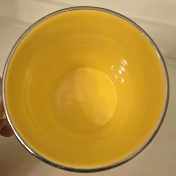 ⭐️40% Off⭐️ Starbucks 2007 Yellow Sand Bucket with Silver Rim 14oz Mug - Picture 5 of 6